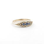 9ct yellow gold vintage style sapphire dress ring