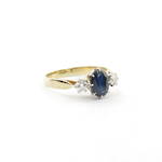 18ct yellow gold and platinum sapphire and diamond set dress ring