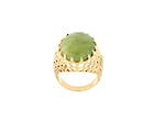 18ct yellow gold and large jade dress ring