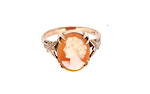 9ct yellow gold vintage shell cameo dress ring