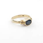 9ct yellow gold modern sapphire dress ring