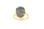 18ct yellow gold aventurine quartz ring