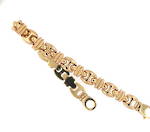 9ct yellow gold hollow fancy link bracelet