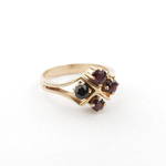 9ct yellow gold 4 x garnet ring
