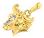 18ct yellow/white gold 'Bull' charm