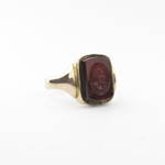 Men's 9ct yellow/rose gold antique carnelian signet ring