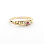18ct yellow gold vintage ruby and diamond set ring