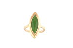9ct yellow gold vintage marquise cut greenstone ring