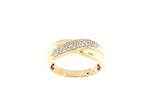 Unisex 9ct yellow and white gold diamond set ring