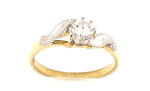 18ct yellow and white gold diamond solitaire ring