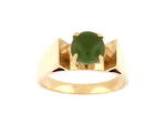 9ct yellow gold Lady's greenstone dress ring