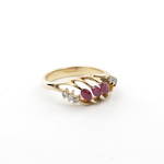 18ct yellow gold natural ruby and diamond dress ring