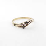 9ct yellow gold sapphire and diamond set curved dress ring