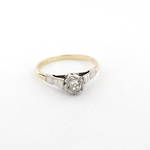 18ct yellow gold and platinum vintage diamond solitaire ring
