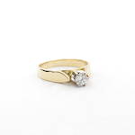 18ct yellow and white gold vintage diamond solitaire ring