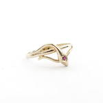 9ct yellow gold 'Snake' style natural ruby dress ring