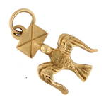 9ct yellow gold 'Messenger Bird' charm