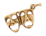 9ct yellow gold 'Sad and happy face mask' charm