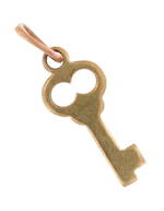 9ct yellow gold 'fancy key' charm