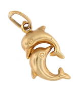 9ct yellow gold 'Double Dolphin' charm
