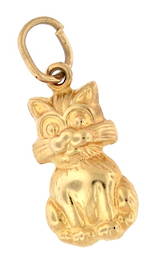 9ct yellow gold 'Cat' charm