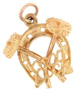 9ct yellow gold 'Good luck' charm
