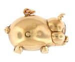 9ct yellow gold 'Pig' charm