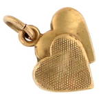 9ct yellow gold 'Double heart' charm