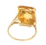 9ct yellow gold large citrine dress ring