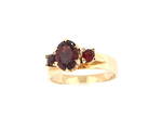 9ct yellow gold garnet dress ring