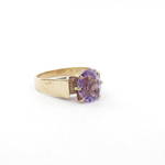 9ct yellow gold vintage amethyst ring