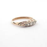 18ct yellow gold antique diamond set ring