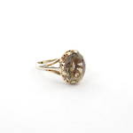9ct yellow gold vintage smokey quartz ring