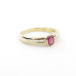18ct yellow gold natural ruby and diamond set ring
