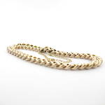 9ct rose gold curb link bracelet with safety chain