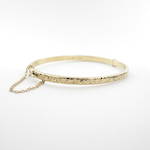 9ct yellow gold vintage style hinged bracelet with safety chain