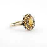 9ct yellow gold vintage citrine cluster ring