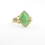 18ct yellow gold jade ring