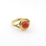 22ct yellow gold coral ring