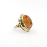 14ct yellow gold vintage large agate set ring