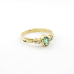 NEW 18ct yellow gold green tourmaline and diamond set ring