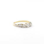 Vintage 18ct yellow gold x3 diamond fancy ring