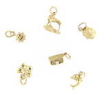 9ct yellow gold dolphin charm