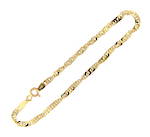 9ct yellow gold twisted chain bracelet