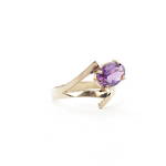 9ct yellow gold amethyst set ring