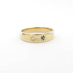 18ct yellow gold diamond and sapphire set band