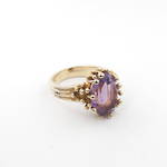 9ct yellow gold fancy amethyst set ring