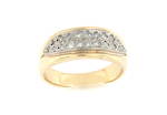 9ct yellow gold diamond set ring