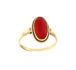 14ct yellow gold carnelian set ring