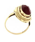 14ct yellow gold large carnelian dress ring